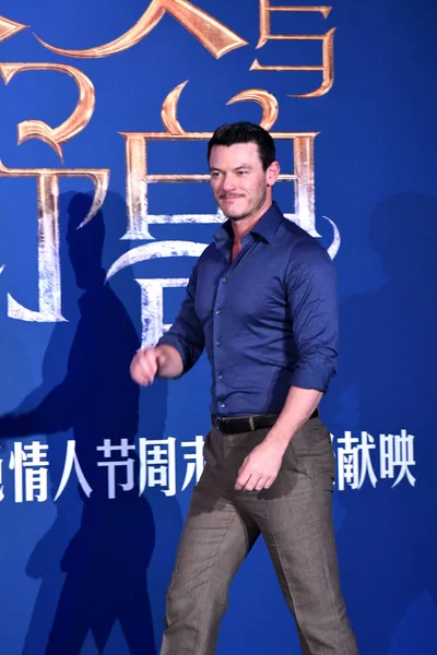 Welsh Acteur Luke Evans Woont Een Persconferentie Voor Zijn Nieuwe — Stockfoto