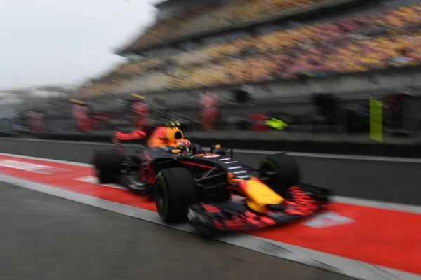 Nederlandse Formule Coureur Max Verstappen Van Red Bull Racing Stuurt — Stockfoto