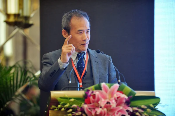 Wang Shi Presidente China Vanke Ltd Faz Discurso Durante Uma — Fotografia de Stock