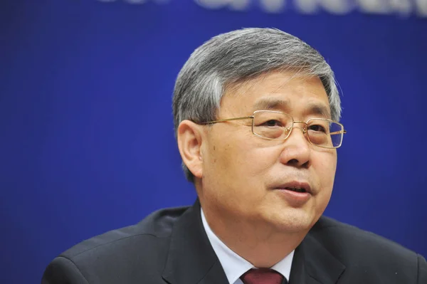 Guo Shuqing Nuevo Presidente Comisión Reguladora Bancaria China Cbrc Habla — Foto de Stock