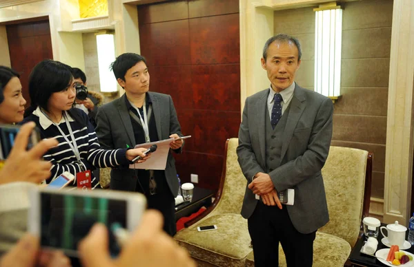 Wang Shi Derecha Presidente China Vanke Ltd Asiste Una Cumbre —  Fotos de Stock
