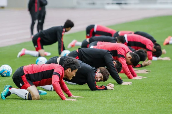 Spelers Van Zuid Korea Seoul Deelnemen Aan Een Training Voor — Stockfoto