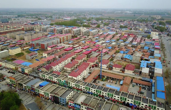 Вид Воздуха Дома Жилые Здания Округе Сюньсянь Провинция Хэбэй Севере — стоковое фото