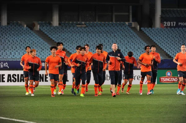 Spelers Van Zuid Korea Jeju United Deelnemen Aan Een Training — Stockfoto