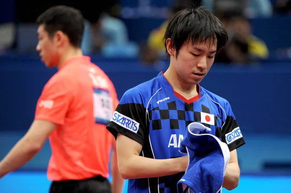 일본의 Koki Ittf 동쪽으로 중국의 2017 아시아 선수권 2017 중국의 — 스톡 사진