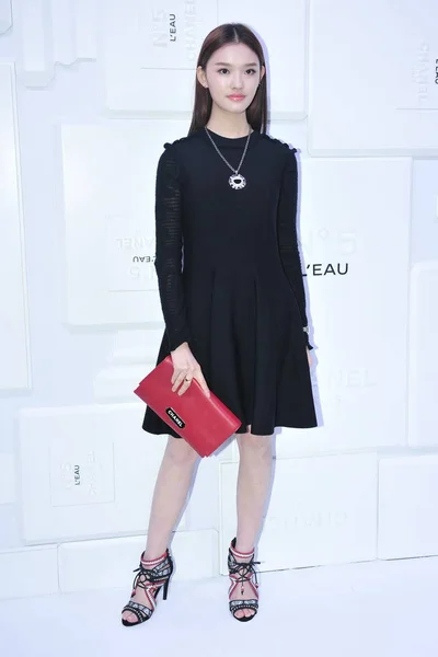 Китайська Актриса Lin Yun Пози Вона Прибула Акція Духи Chanel — стокове фото