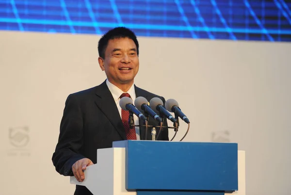Liu Yonghao Presidente New Hope Group Pronuncia Discurso Durante Una — Foto de Stock