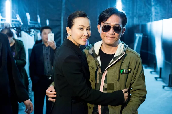 Hongkongse Actrice Carina Lau Links Haar Echtgenoot Van Acteur Tony — Stockfoto