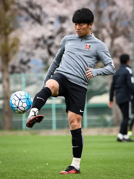 Yuki Muto Japonska Urawa Red Diamonds Účastní Tréninku Pro Zápas — Stock fotografie