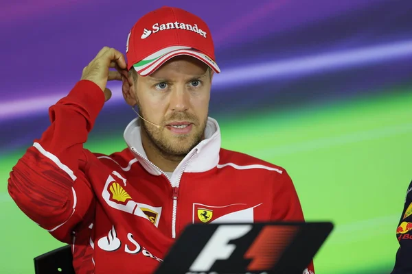 Sebastian Vettel Pilote Allemand Assiste Une Conférence Presse Vue Grand — Photo