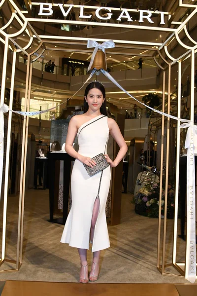Chinese Actress Liu Yifei Poses Promotional Event Bulgari Shanghai China — Stock Photo, Image