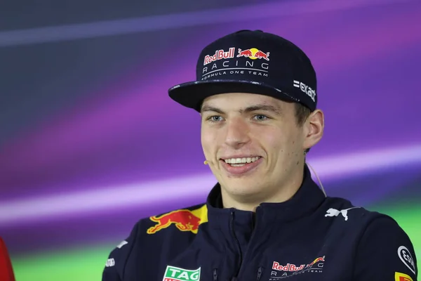 Piloto Holandés Max Verstappen Red Bull Racing Asiste Una Conferencia — Foto de Stock