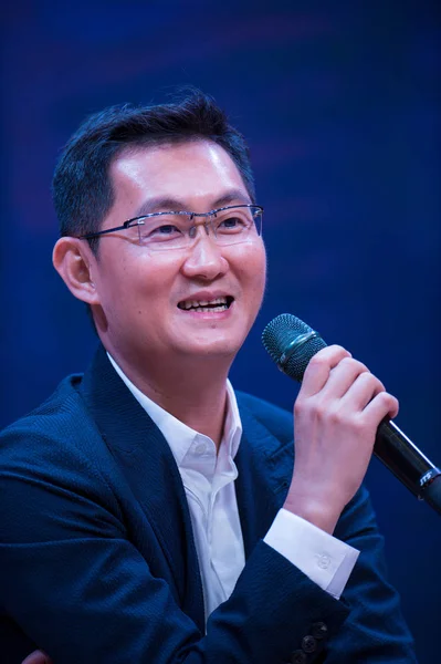 Pony Huateng Předseda Ceo Tencent Holdings Ltd Mluví Během Slavnostního — Stock fotografie