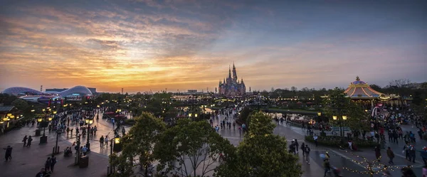 Vista Geral Disneylândia Xangai Shanghai Disney Resort Pudong Xangai China — Fotografia de Stock