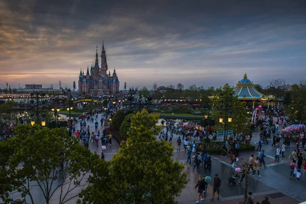 Veduta Del Castello Disney Nello Shanghai Disneyland Allo Shanghai Disney — Foto Stock