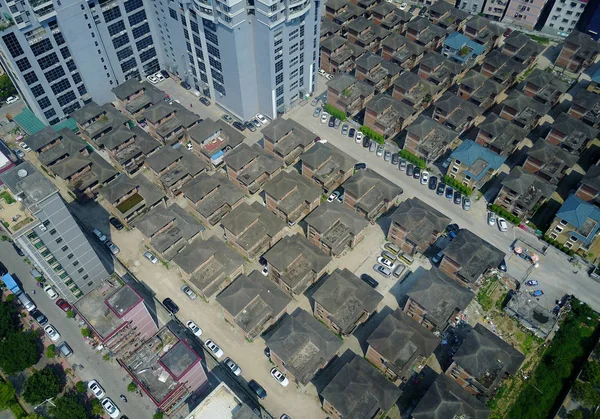 Vue Aérienne Villas Inachevées Dans Ville Shenzhen Dans Province Guangdong — Photo