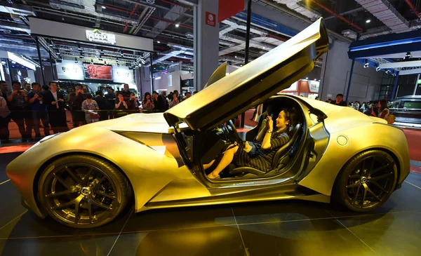 Coche Súper Deportivo Vulcano Titanium Icona Exhibe Durante 17ª Exposición — Foto de Stock