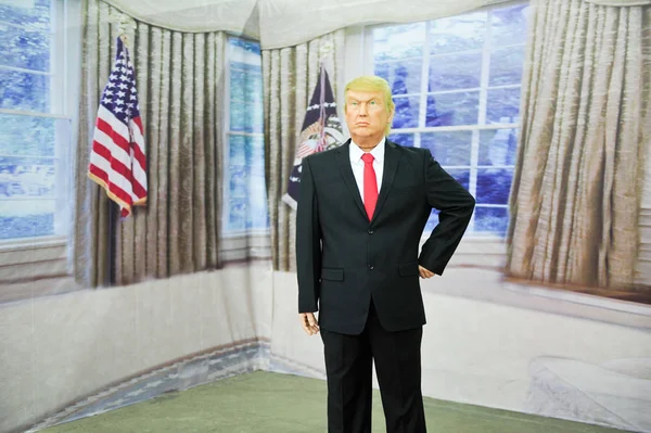 Воскова Фігура Нового Американського Президента Дональда Трамп Знаходиться Дисплеї Воскових — стокове фото