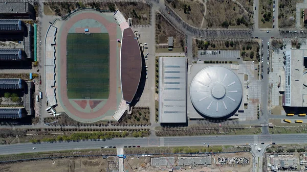 Vue Aérienne Stade Sport Intérieur Forme Ovni Université Aérospatiale Shenyang — Photo