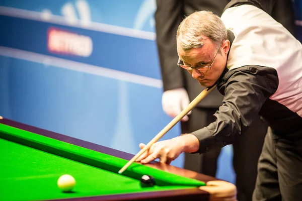 Martin Gould Anglia Egy Lövés Skót John Higgins Első Szakaszban — Stock Fotó