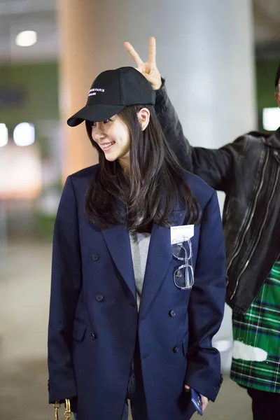 Hong Kong Model Actrice Angelababy Afgebeeld Een Luchthaven Shanghai China — Stockfoto