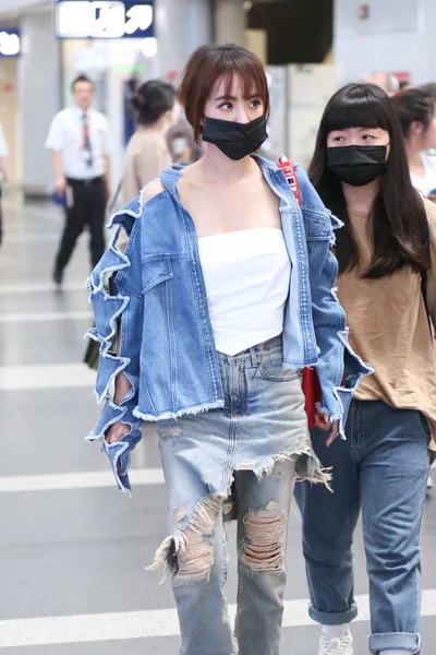 Taiwanese Singer Jolin Tsai Pictured Beijing Capital International Airport Beijing — Stock Photo, Image