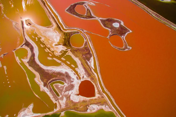 Aerial View Colorful Salt Lake Yuncheng World Famous Inland Salt — Stock Photo, Image