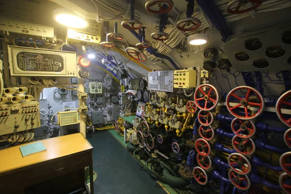Una Vista Interior Cabina Mando Submarino Nuclear Tipo 091 Desmantelado — Foto de Stock