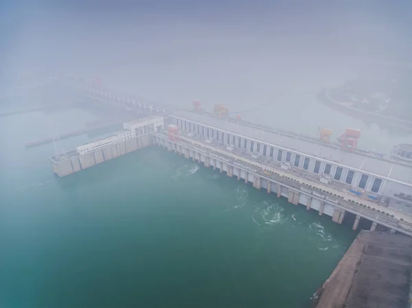Luchtfoto Van Gezhouba Dam Yangtze Rivier Yichang Stad Centraal China — Stockfoto