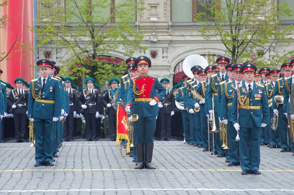 Banda Militar Actúa Durante Desfile Militar Del Día Victoria Para — Foto de Stock