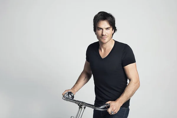 Amerykański Aktor Model Ian Somerhalder Jest Zdjęciu Podczas Ekskluzywnego Wywiadu — Zdjęcie stockowe