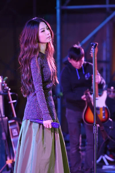 Cantora Atriz Hebe Tien Chen Girl Group Taiwanês Canta Big — Fotografia de Stock