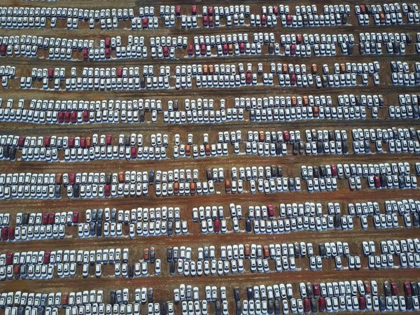 Légi Felvétel Autók Egy Parkoló Shenyang Város Észak Kínai Liaoning — Stock Fotó