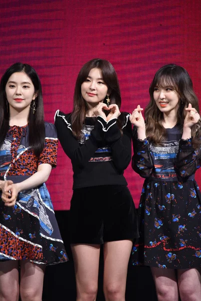 Izquierda Derecha Irene Seulgi Wendy Del Grupo Chicas Surcoreanas Red —  Fotos de Stock