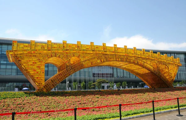 Θέα Από Νεόκτιστο Δρόμου Του Μεταξιού Χρυσή Γέφυρα Στο Πεκίνο — Φωτογραφία Αρχείου