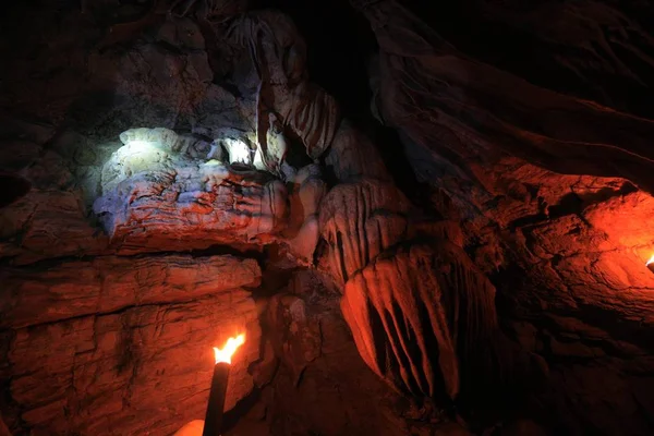 Vue Intérieure Une Grotte Karstique Nouvellement Découverte Dans Couloir Vers — Photo