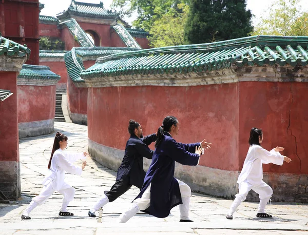 Der Jährige Mexikaner Mario Praktiziert Tai Chi Den Wudang Bergen — Stockfoto