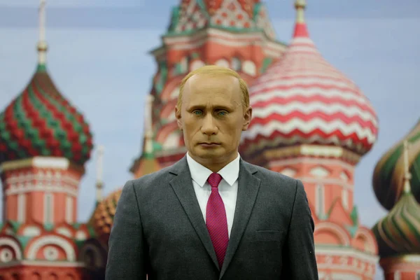 Ένα Κέρινο Σχήμα Του Ρωσικού Προέδρου Βλάντιμιρ Πούτιν Βρίσκεται Έκθεση — Φωτογραφία Αρχείου