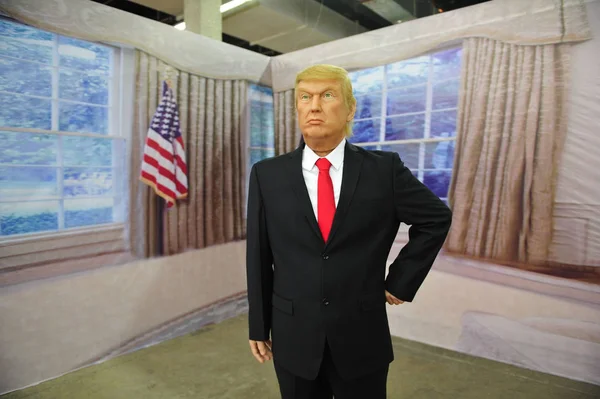 Una Figura Cera Del Nuevo Presidente Estadounidense Donald Trump Exhibe —  Fotos de Stock