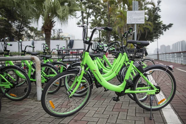 Blick Auf Die Fahrräder Von Bee Bike Einem Chinesischen Fahrradverleih — Stockfoto