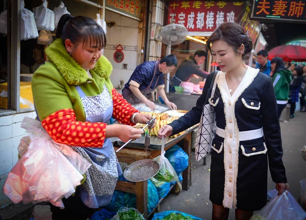 Min China Años Edad Apodada Como Belleza Mágica Tiendas Verduras —  Fotos de Stock