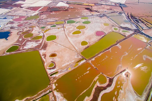 Aerial View Colorful Salt Lake Yuncheng World Famous Inland Salt — Stock Photo, Image