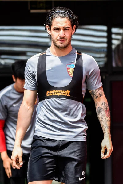 Alexandre Pato Tianjin Quanjian Participe Une Séance Entraînement Vue 10E — Photo