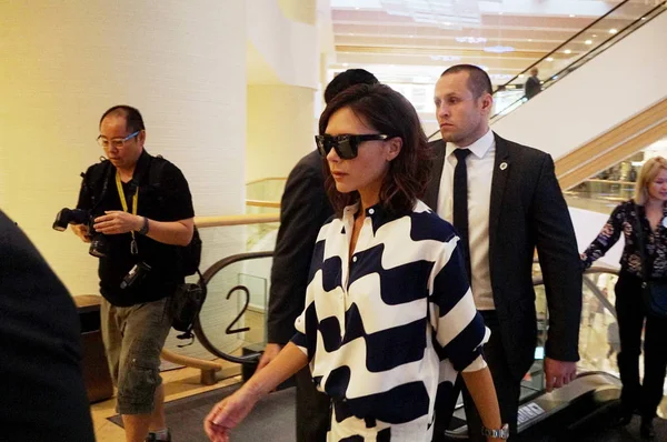 English Singer Socialite Victoria Beckham Center Arrives Promotional Event Puyi — Stock Photo, Image