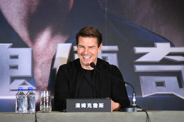 Amerykanin Aktor Tom Cruise Uczęszcza Konferencji Prasowej Aby Promować Film — Zdjęcie stockowe