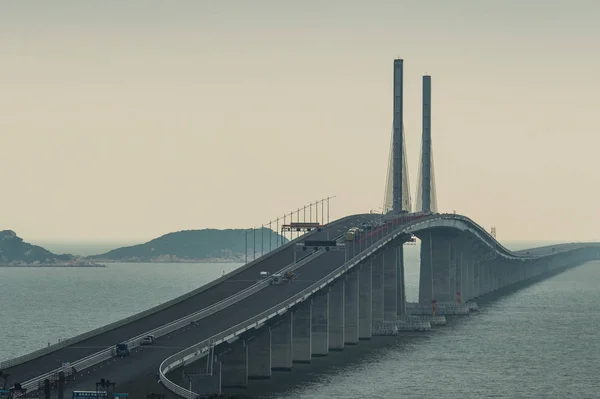 Άποψη Της Μεγαλύτερη Γέφυρα Σταυρού Θάλασσα Στον Κόσμο Γέφυρα Χονγκ — Φωτογραφία Αρχείου