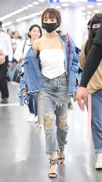 Tayvanlı Şarkıcı Jolin Tsai Pekin Çin Beijing Capital Uluslararası Havaalanı — Stok fotoğraf