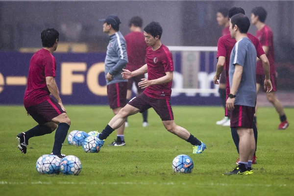 Japonya Nın Kashima Antlers Oyuncular Almak Bölüm Içinde Çin Guangzhou — Stok fotoğraf