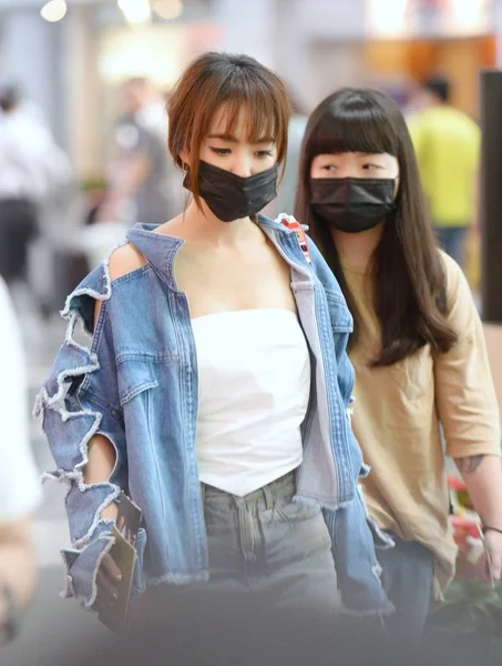 Taiwanesiska Sångerskan Jolin Tsai Avbildas Beijing Capital International Airport Beijing — Stockfoto