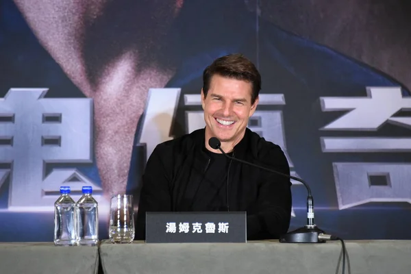 Actor Estadounidense Tom Cruise Asiste Una Conferencia Prensa Para Promover — Foto de Stock